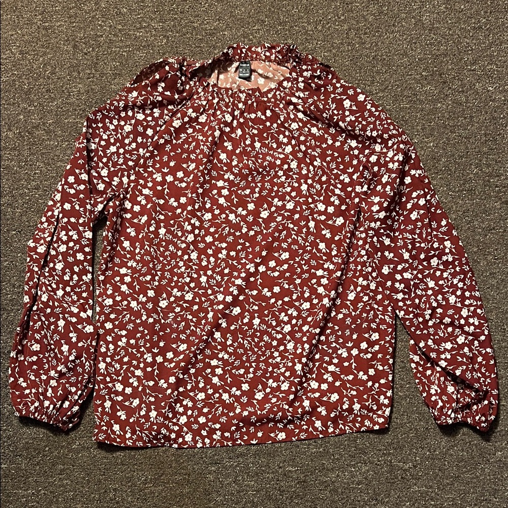 SHEIN Red Floral Blouse